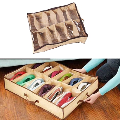 12 Pair Dustproof Shoes Storage Box Moistureproof Shoes Sto