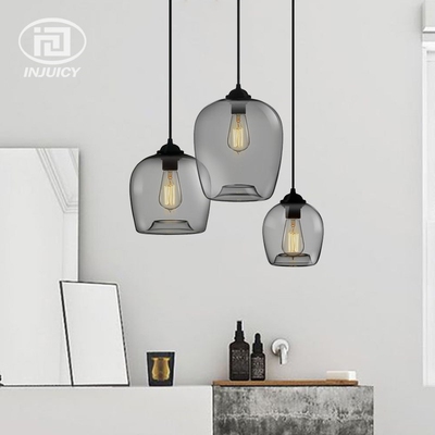 Loft Edison Colorful Glass Droplight Cafe Bar Pendant Lamp R