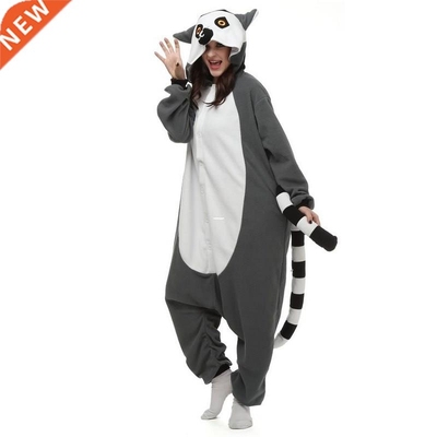 Polar Fleece Lemur Long Tail Monkey Costume Cartoon Onesie P