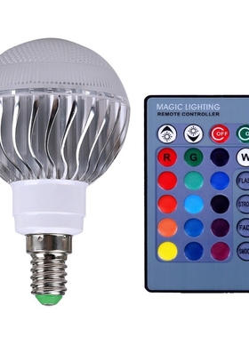 RGB LED Bulb E27 GU10 E14 5W AC85-265V Lamp with 24key Remot