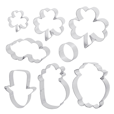 8pcs Saint Patrick’s Day Clover Biscuit Cutter Pastry