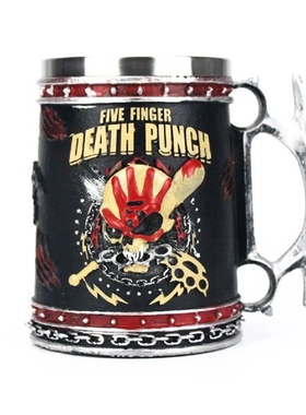 Lima Jari Kematian Pukulan Tankard Menyerah Tengkorak Mug