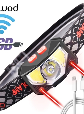 Sensor Led Headlamp XP G Q5 Built in Battery Head Flashligh