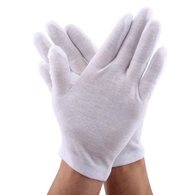12 Pairs/Lot White Cotton Gloves Labor Protection Gloves for