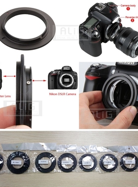 Aluminum Camera Macro Lens Reverse Adapter Ring for Nikon A