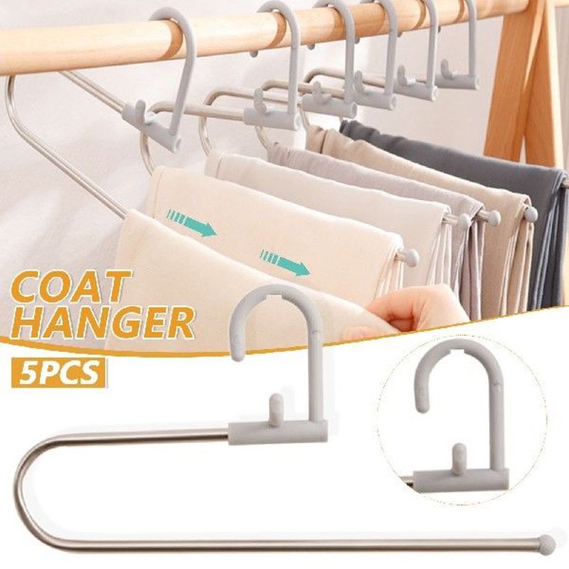 5 Pcs Pants Hanger Aluminum Alloy Non Slip for Trousers