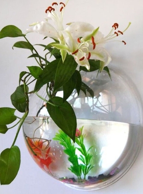 2 sizes Pot Plant Wall Mounted Hanging Aquarium Transparent