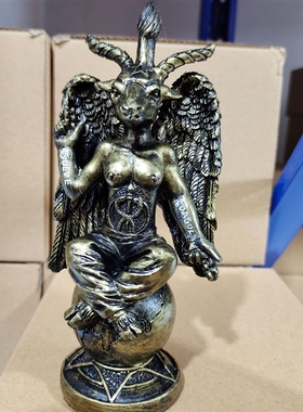 Satanic Idol Baphomet Statue Sculpture Meditation Magic Goat