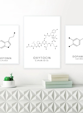 Molecule Serotonin Wall Art Canvas Poster Print Oxytoci