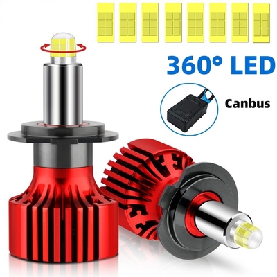 2PCS 20000LM CANBUS H7 LED Car Headlights Bulbs 360 H4 LED H