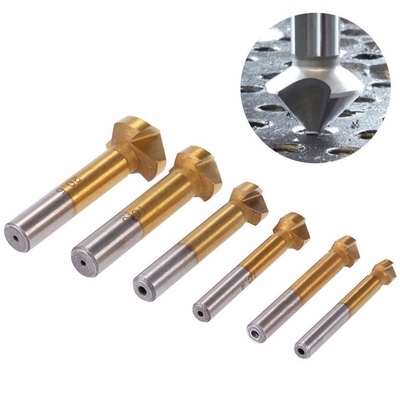 6pcs 3 Flute 90 Degree Hss Chamfer Cutter Chamfering Drillin