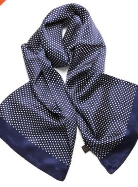 Mens 100% Pure Silk Scarf Double Layer Long Neckerchief