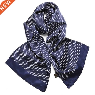 Mens 100% Pure Silk Scarf Double Layer Long Neckerchief