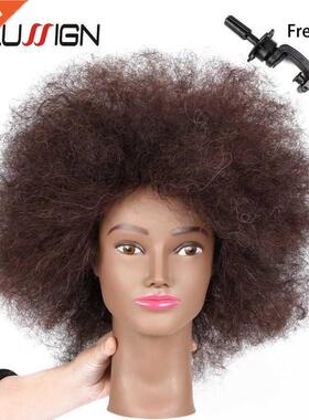 Traininghead Salon Afro Mannequin Head Human Hair Dummy Doll