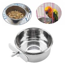 Birds Parrot Stainless Cups Container 1Pcs Steel Feeders