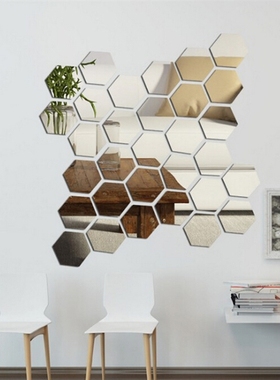 9/12pcspcs Mirror Wall ers Decal Self-adhesive Tiles Mirror