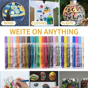 Painting Supplies Acrylic Paint Marker Pen 28 Colors/set Art