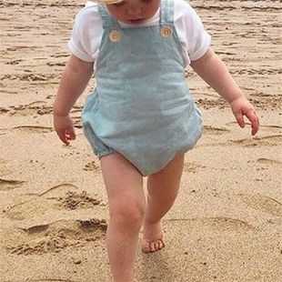 2022 Baby Summer Clothes Newborn Baby Boys Girls Buttons