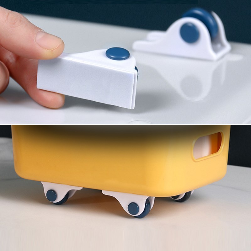 4PCs Universal Pulleys Self-adhesive Directional Roller Garb