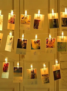 Christmas Lights Twinkle Decorative LED Lights Photo Clip S