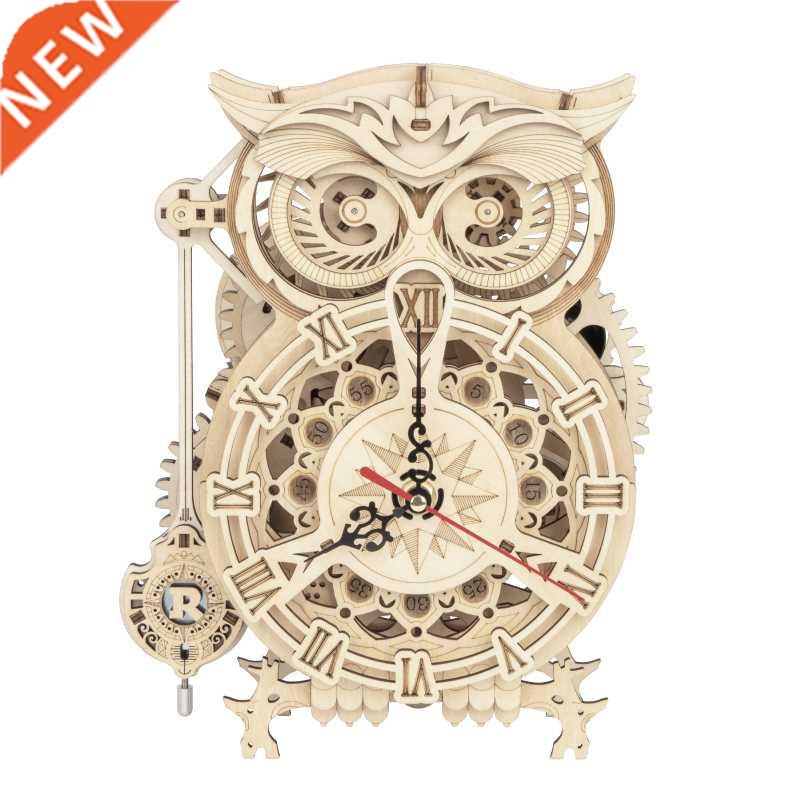Robotime ROKR 3D Wooden Puzzle Owl Clock Model Building Kit