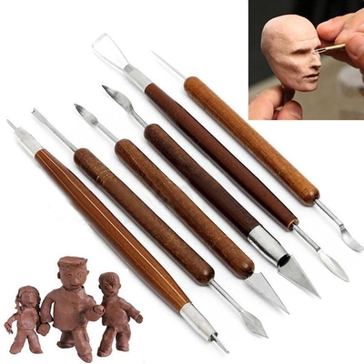 Top 6pcs/set Sharp Clay Sculpting Wax Carving Pottery Tools