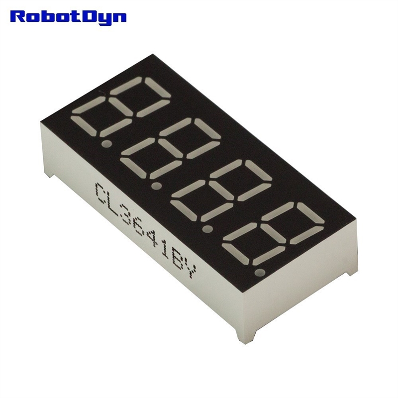 5pcs = 4-Digit 7-segts LED Display tube, decimal, WHITE, BLE