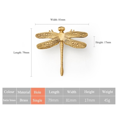 Dragonfly Shape/ brass Knobs board Pulls Drawer Knobs Kitche