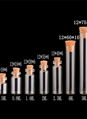 Small Glass Bottles With Corks Tiny Glass Vials Jars Transp