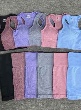 .Fashion Women Yoga Set Sports Bra Fitness Top Suits shorts