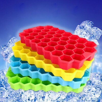 10 Colors 37 Cavity Honeycomb Silicone Ice Cube Mold Reusabl
