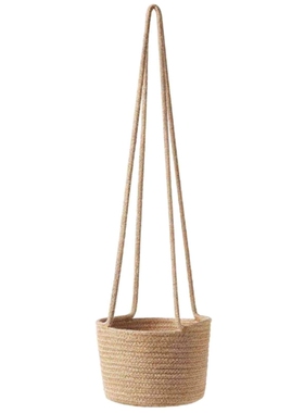 Handwoven Hanging Planter Plant Basket With Jute Cotton Cord