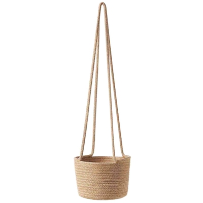 Handwoven Hanging Planter Plant Basket With Jute Cotton Cord