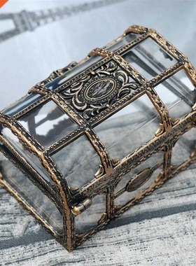 Vintage Transparent Pirate reasure Storage Box Candy Trinket