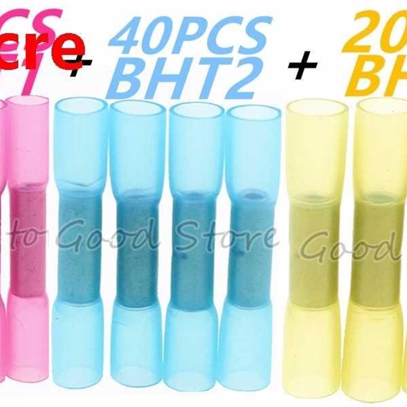 100pcs 3Sizes Insulated Heat Shrink Butt Connectors Wire Ele