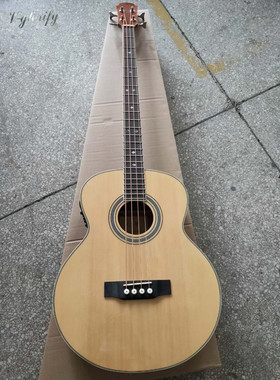 4 string electric acoustic bass guitar high gloss 43 inch na