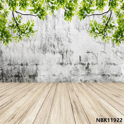 Laeacco Brick Wall Wooden Floor Photophone Photocall Grunge