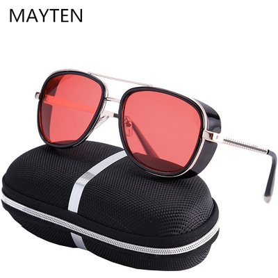 2021 Steampunk tony stark Iron Man 3 Sunglasses Men Mirrore