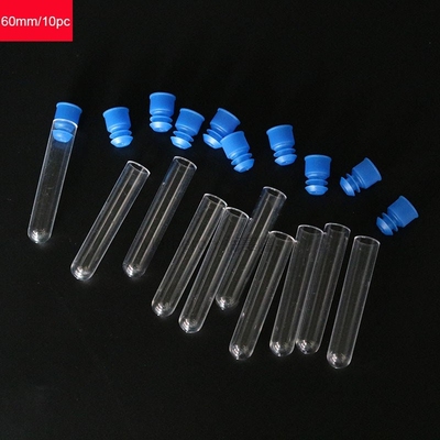 10 Plastic Transparent Test Tube Laboratory Test Instruments