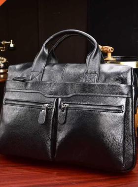 MAHEU Brand Fashion Designer Leather Messenger Briefcase Men