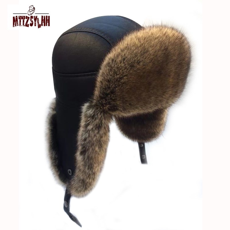 winter bomber hat snow cap pilot faux fur trap snow hot and