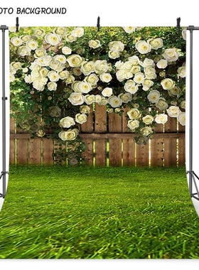 Mehofoto Spring Scenery Photo Background Green Grass Flower