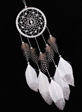 Bead Dream Catcher Black Feather Crafts Handmade Home