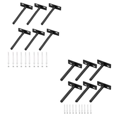 6Pcs 5 Inch & 6Pcs 4 Inch Floating Shelf Brackets Concea