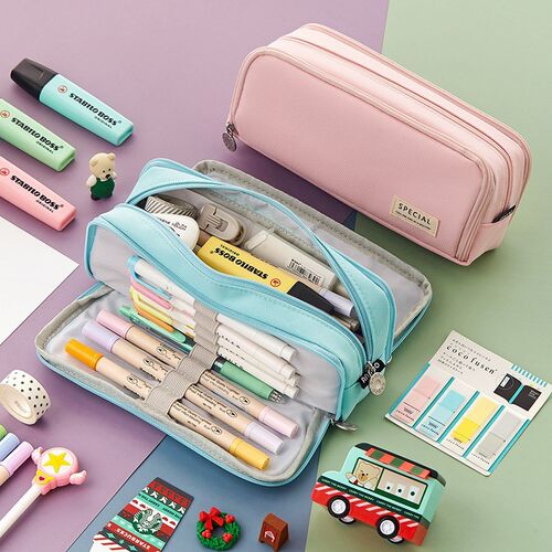 Angoo Double Face Pencil Bag Pen Case Special Macaron Color