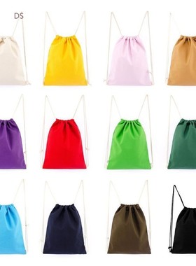 Canvas Drawstring Backpack String Gym Bag Sports for Men Wo