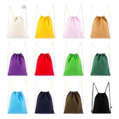 Canvas Drawstring Backpack String Gym Bag Sports for Men Wo
