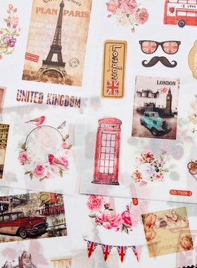 6 Sheets /Pack Stylish Travel London Landscape Paper Decora