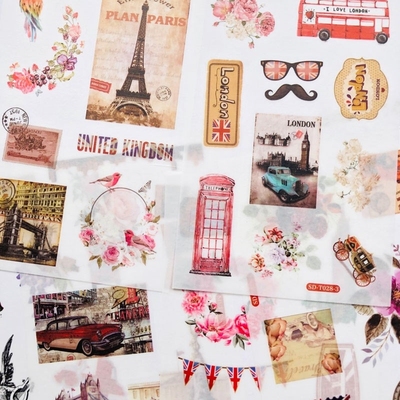 6 Sheets /Pack Stylish Travel London Landscape Paper Decora