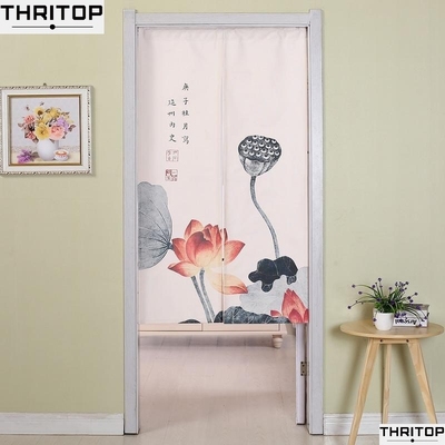 Thickened door curtain cotton and linen cloth art half